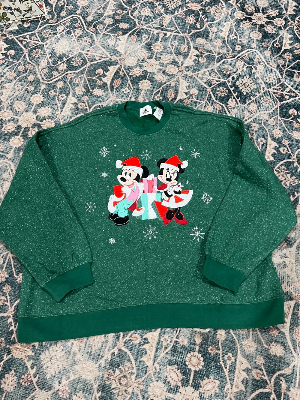 Green Holiday Mickey & Minnie Sweatshirt XL